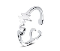 Pulse Shaped Silver Ring SRO-189